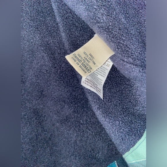 L.L. Bean Women’s Small Blue and Green Lined Flannel - Picture 4 of 5